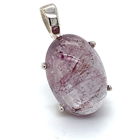Purple Tourmaline 14.00ct Platinum Silver Pendant